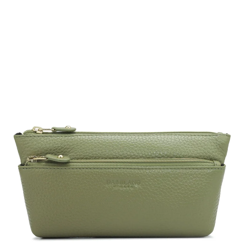 دا ميلانو Wax Leather Multi Pouch - Fern